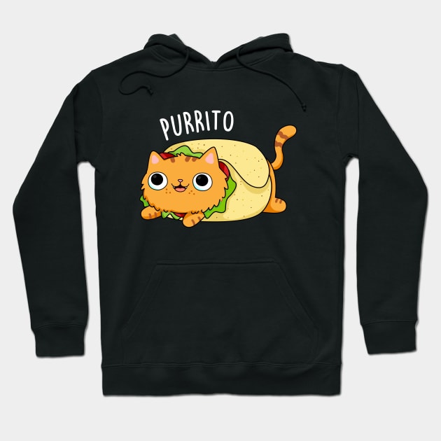 Purrito Cute Burrito Cat Pun Hoodie by punnybone